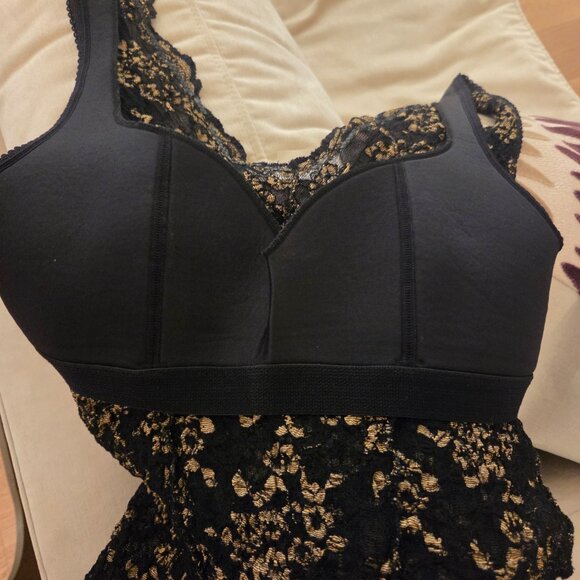 Papillon Blanc  black and gold lace camisole - Picture 3 of 4